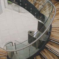 BP Head Office Staircase bent glass
