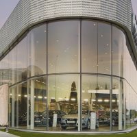 Large format bent glass