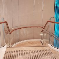 Tiffany Tiffany & Co. bent glass staircase